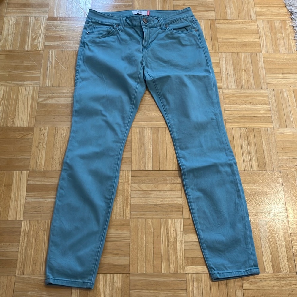 CAbi aqua turquoise blue green jeans style #5169 size 4 EUC